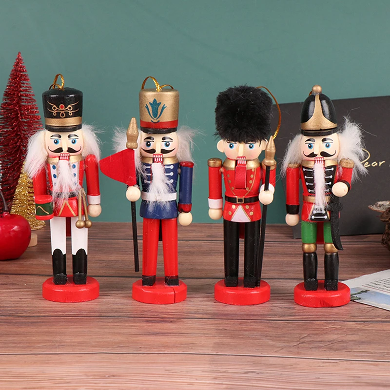 13CM Nutcracker Puppet Soldier Ornaments Christmas Pendant Desktop Decoration Cartoons Soldiers Band Dolls Nutcracker Home Decor