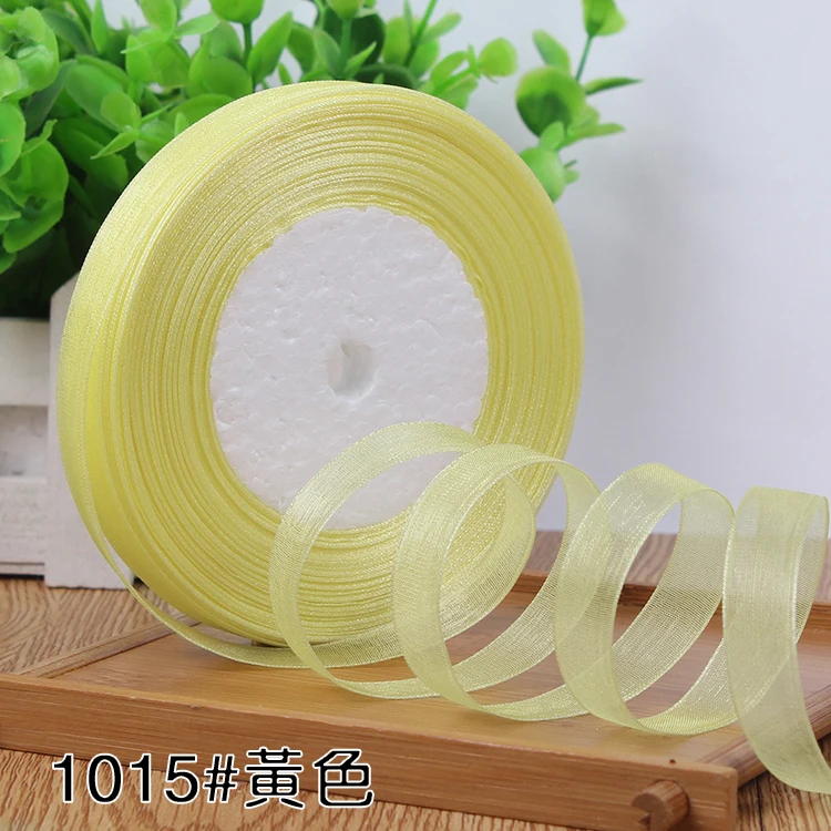 12mm Organza Ribbon 45Meters/Roll DIY Handmade Clothing Accessories Christmas Wedding Birthday Party Gift Wrapping Ribbon