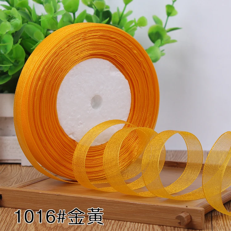 12mm Organza Ribbon 45Meters/Roll DIY Handmade Clothing Accessories Christmas Wedding Birthday Party Gift Wrapping Ribbon
