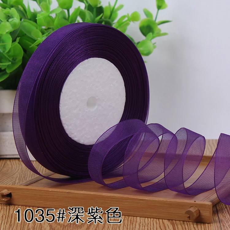 12mm Organza Ribbon 45Meters/Roll DIY Handmade Clothing Accessories Christmas Wedding Birthday Party Gift Wrapping Ribbon