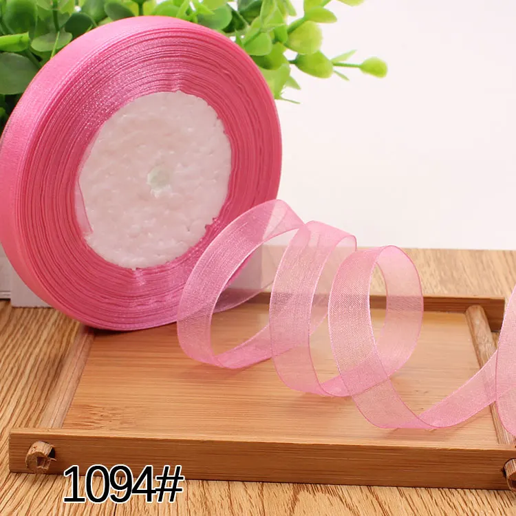 12mm Organza Ribbon 45Meters/Roll DIY Handmade Clothing Accessories Christmas Wedding Birthday Party Gift Wrapping Ribbon