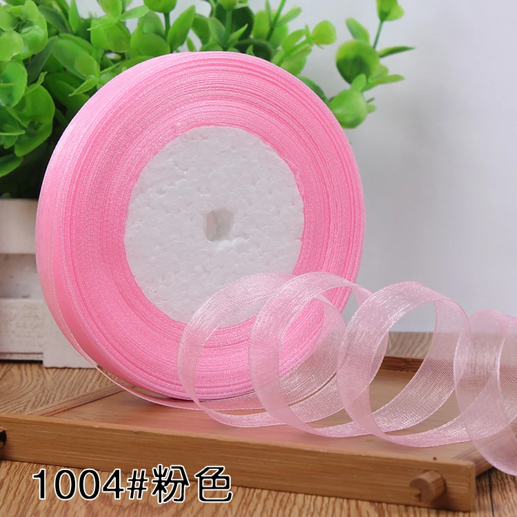 12mm Organza Ribbon 45Meters/Roll DIY Handmade Clothing Accessories Christmas Wedding Birthday Party Gift Wrapping Ribbon