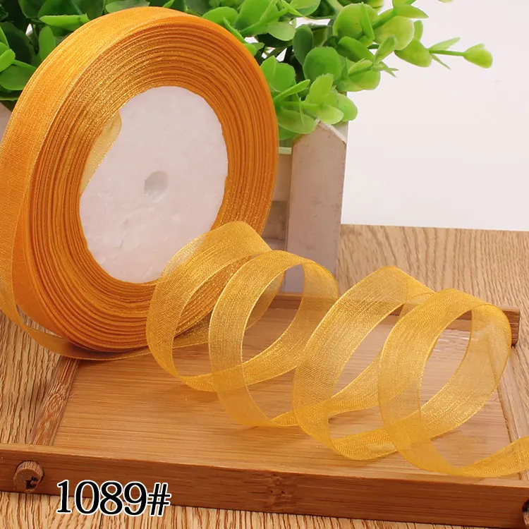 12mm Organza Ribbon 45Meters/Roll DIY Handmade Clothing Accessories Christmas Wedding Birthday Party Gift Wrapping Ribbon