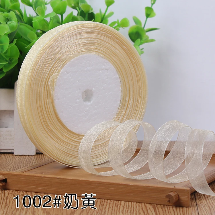 12mm Organza Ribbon 45Meters/Roll DIY Handmade Clothing Accessories Christmas Wedding Birthday Party Gift Wrapping Ribbon