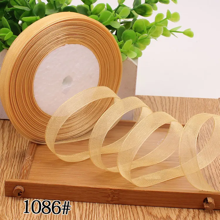 12mm Organza Ribbon 45Meters/Roll DIY Handmade Clothing Accessories Christmas Wedding Birthday Party Gift Wrapping Ribbon