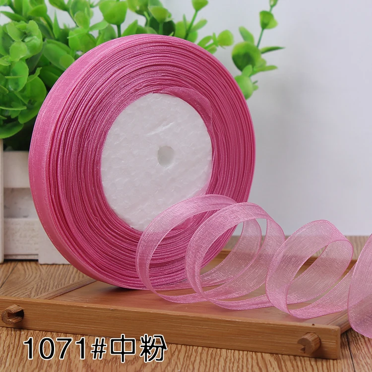 12mm Organza Ribbon 45Meters/Roll DIY Handmade Clothing Accessories Christmas Wedding Birthday Party Gift Wrapping Ribbon