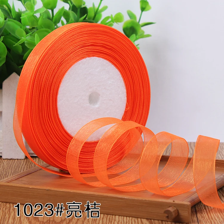 12mm Organza Ribbon 45Meters/Roll DIY Handmade Clothing Accessories Christmas Wedding Birthday Party Gift Wrapping Ribbon