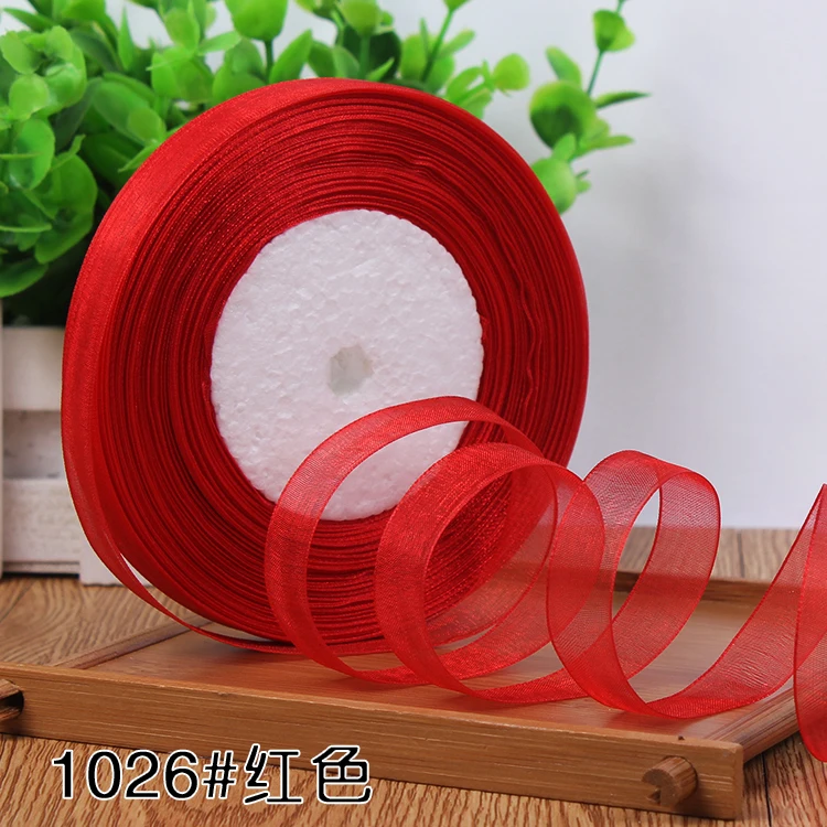 12mm Organza Ribbon 45Meters/Roll DIY Handmade Clothing Accessories Christmas Wedding Birthday Party Gift Wrapping Ribbon