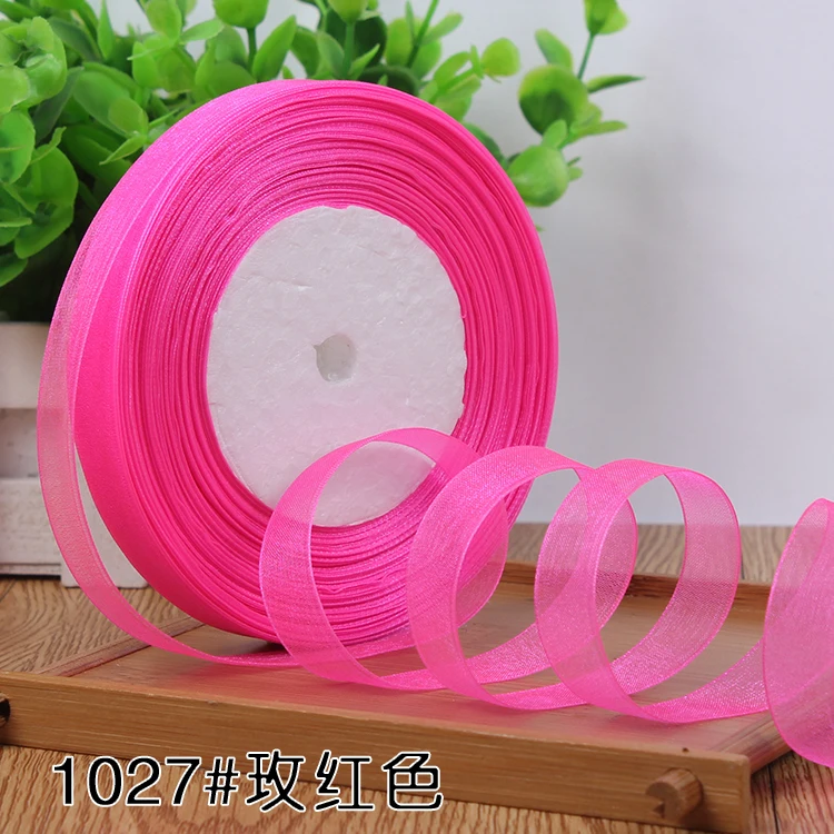 12mm Organza Ribbon 45Meters/Roll DIY Handmade Clothing Accessories Christmas Wedding Birthday Party Gift Wrapping Ribbon