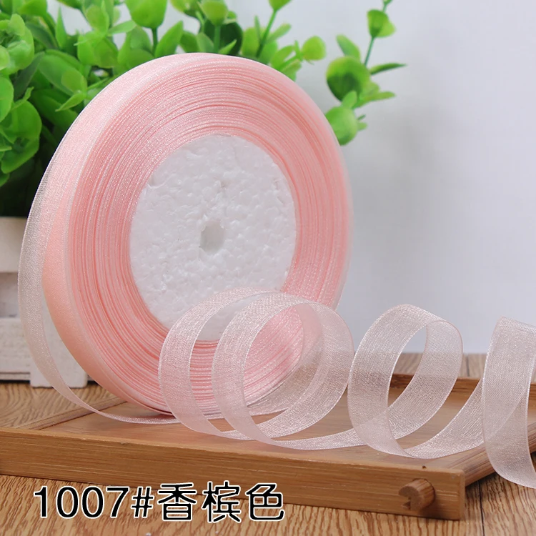 12mm Organza Ribbon 45Meters/Roll DIY Handmade Clothing Accessories Christmas Wedding Birthday Party Gift Wrapping Ribbon