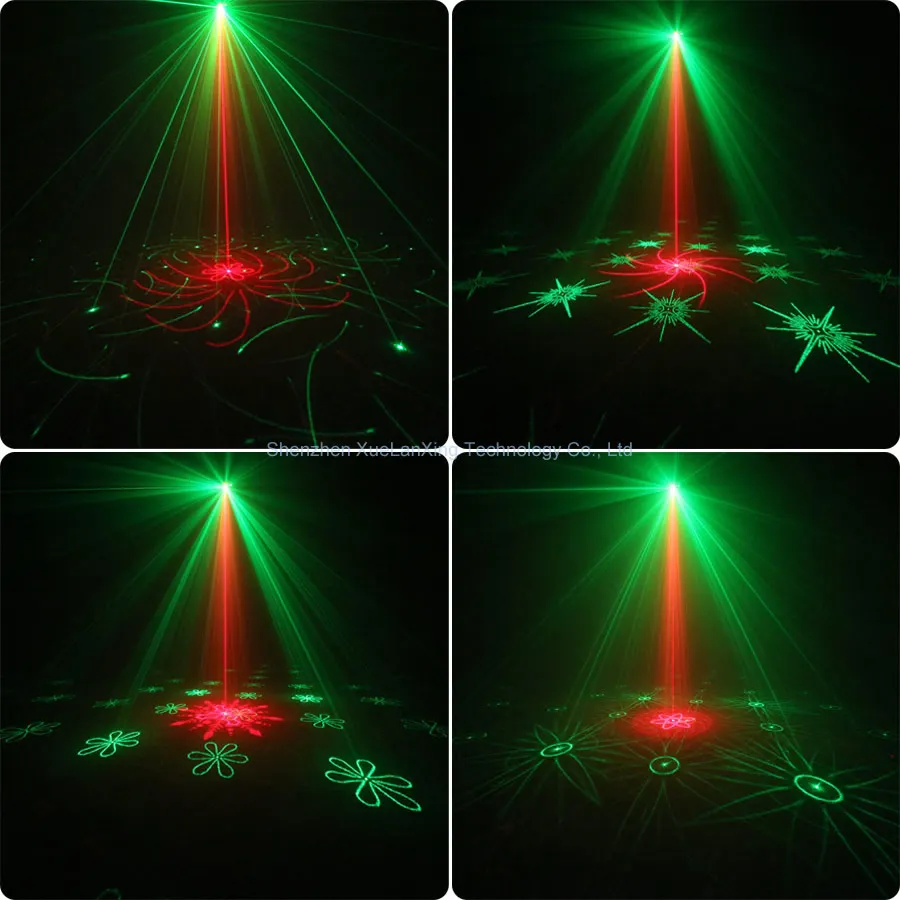 Rechargeable Battery R&G Laser Projector Disco DJ Light 64 Patterns Dance Bar Party Car Effect Christmas Decorate Stage Lamp E01