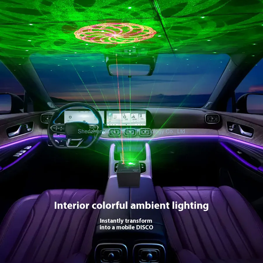 Rechargeable Battery R&G Laser Projector Disco DJ Light 64 Patterns Dance Bar Party Car Effect Christmas Decorate Stage Lamp E01