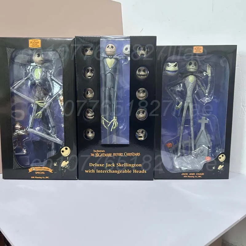 The Nightmare Before Christmas Jack Skellington Action Figure 12 Face Jack Jack Chair Special Version Model Toys Christmas Gift