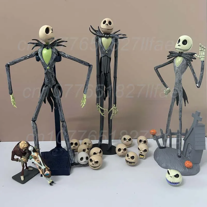 The Nightmare Before Christmas Jack Skellington Action Figure 12 Face Jack Jack Chair Special Version Model Toys Christmas Gift