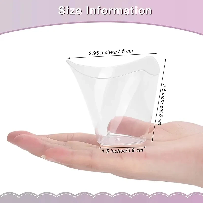 20/40PCS100ML Disposable Plastic Dessert Cups Birthday Transparent Party Ice Cream Home Christmas Supplied