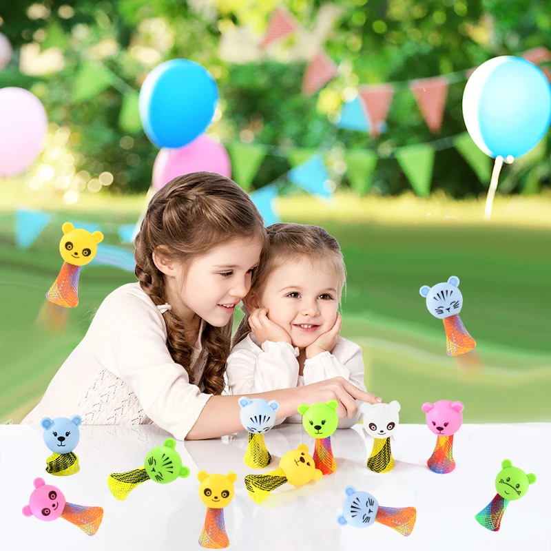 10/20Pcs Cartoon Animal Jumping Doll Toys Kids Birthday Party Favors Goodie Bag Piniata Filler Christmas Gift School Prizes Game