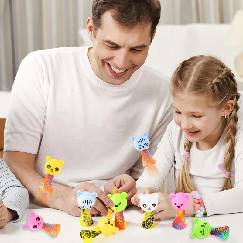 10/20Pcs Cartoon Animal Jumping Doll Toys Kids Birthday Party Favors Goodie Bag Piniata Filler Christmas Gift School Prizes Game