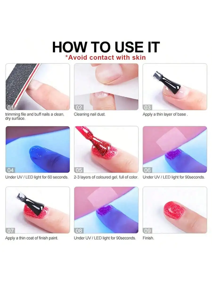 15ml Broken Diamond Halloween Christmas Nails Gel Nail Polish Adhesive Burst Flash Maillard Broken Diamond Adhesive