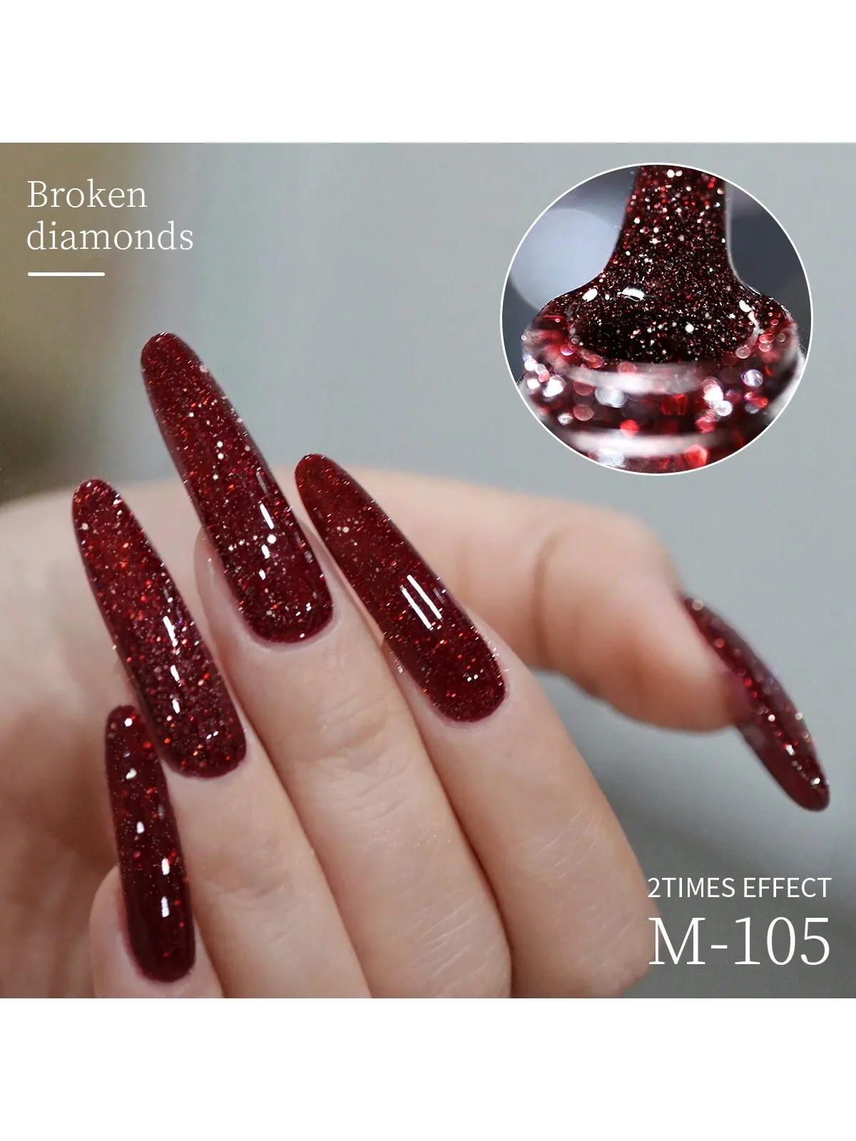 15ml Broken Diamond Halloween Christmas Nails Gel Nail Polish Adhesive Burst Flash Maillard Broken Diamond Adhesive