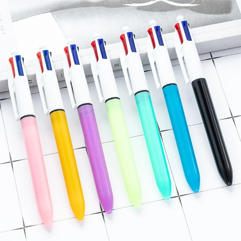 1Piece/5Piece Retractable Multicolored Ballpoint Pen 4-Colors-in-1 Ballpoint Pen for Kid Student Class Reward Christmas Gift