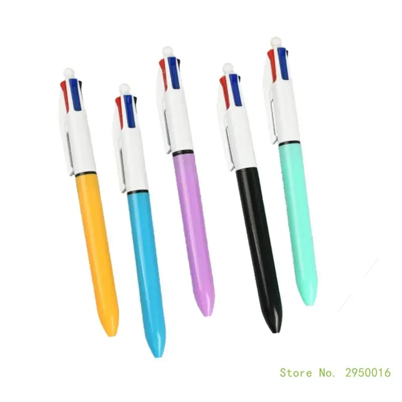 1Piece/5Piece Retractable Multicolored Ballpoint Pen 4-Colors-in-1 Ballpoint Pen for Kid Student Class Reward Christmas Gift