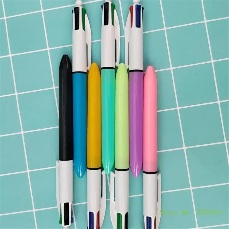 1Piece/5Piece Retractable Multicolored Ballpoint Pen 4-Colors-in-1 Ballpoint Pen for Kid Student Class Reward Christmas Gift
