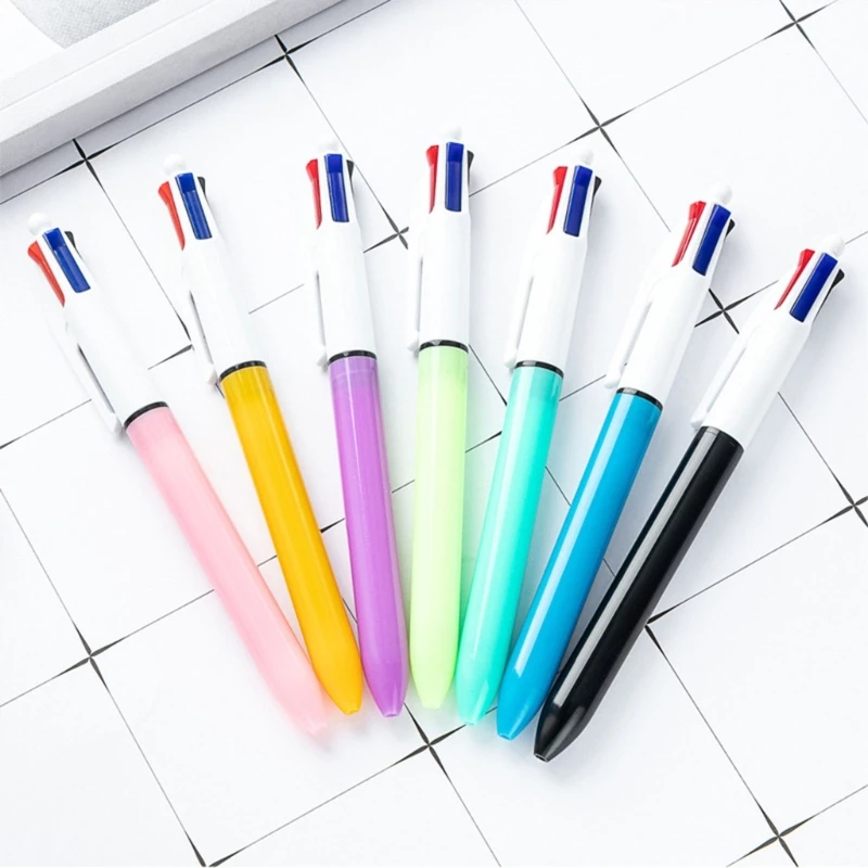 1Piece/5Piece Retractable Multicolored Ballpoint Pen 4-Colors-in-1 Ballpoint Pen for Kid Student Class Reward Christmas Gift