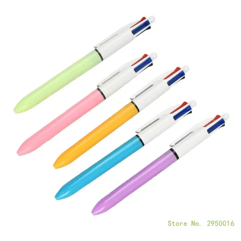 1Piece/5Piece Retractable Multicolored Ballpoint Pen 4-Colors-in-1 Ballpoint Pen for Kid Student Class Reward Christmas Gift