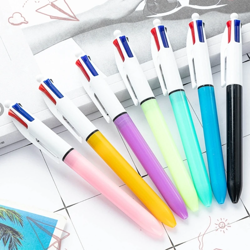 1Piece/5Piece Retractable Multicolored Ballpoint Pen 4-Colors-in-1 Ballpoint Pen for Kid Student Class Reward Christmas Gift