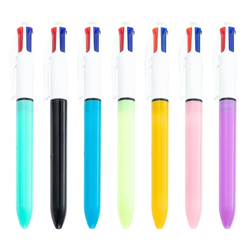 1Piece/5Piece Retractable Multicolored Ballpoint Pen 4-Colors-in-1 Ballpoint Pen for Kid Student Class Reward Christmas Gift