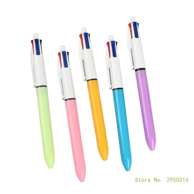 1Piece/5Piece Retractable Multicolored Ballpoint Pen 4-Colors-in-1 Ballpoint Pen for Kid Student Class Reward Christmas Gift
