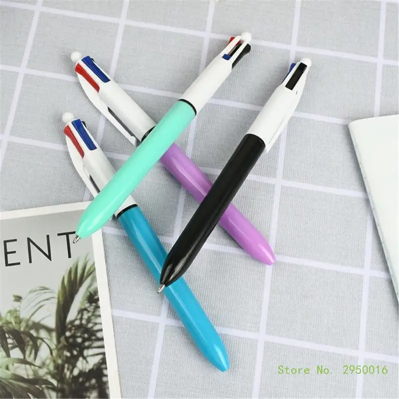 1Piece/5Piece Retractable Multicolored Ballpoint Pen 4-Colors-in-1 Ballpoint Pen for Kid Student Class Reward Christmas Gift