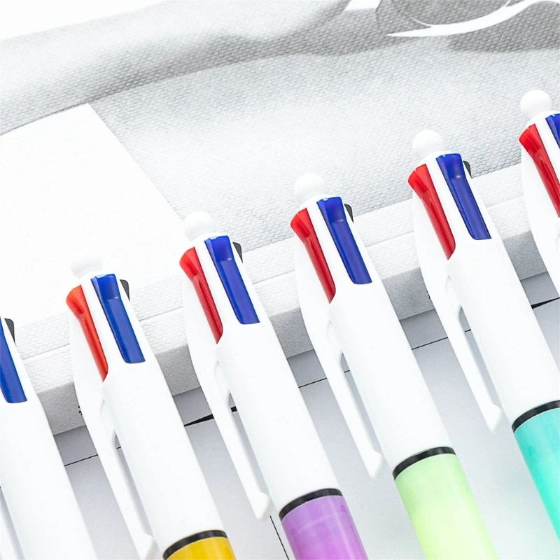1Piece/5Piece Retractable Multicolored Ballpoint Pen 4-Colors-in-1 Ballpoint Pen for Kid Student Class Reward Christmas Gift
