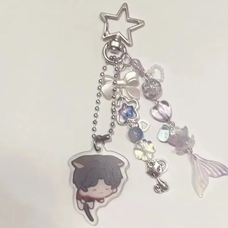 Game Love and Deepspace Cartoon Keychain Coquettish Fairytale Lily of the Valley Handbag Pendant Key Ring Christmas Gift