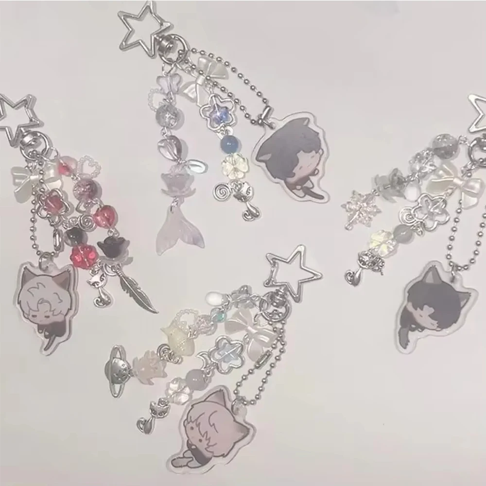 Game Love and Deepspace Cartoon Keychain Coquettish Fairytale Lily of the Valley Handbag Pendant Key Ring Christmas Gift