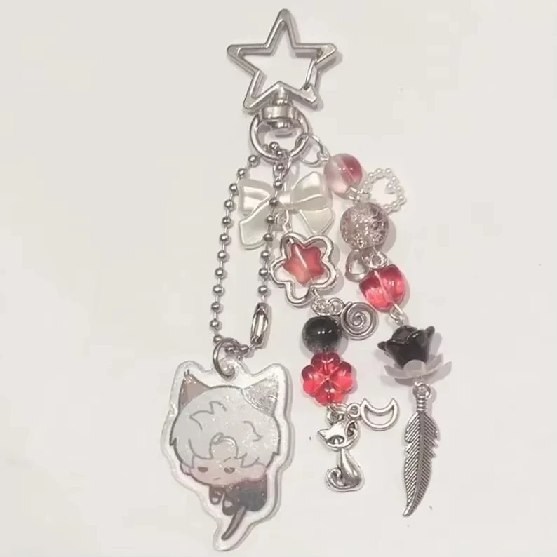 Game Love and Deepspace Cartoon Keychain Coquettish Fairytale Lily of the Valley Handbag Pendant Key Ring Christmas Gift