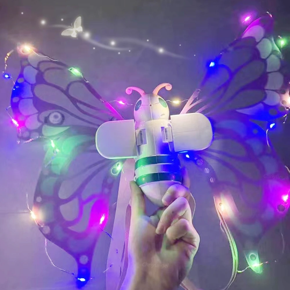 Electric Butterfly Wings Moving Elf Wing with Light Fairy Wings for Kids Birthday Christmas Cosplay Dress Up Angel Girls Toy
