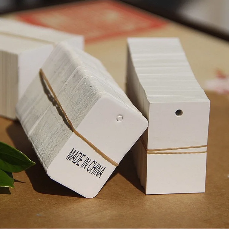 100pcs Kraft Paper Tags White Cardboard Cards Wedding Birthday Christmas Party Gift Tag Cookie Packaging Supplies