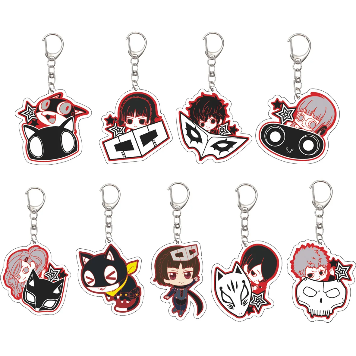55MM Games Keychain Futaba Sakura Ann Takamaki Morgana Amamiya Ren Key Chain Acrylic Model Plate Christmas Gifts