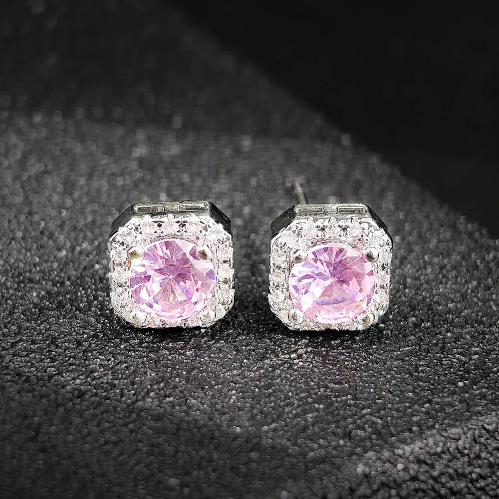 Silver Color Korean Zircon Stud Earrings Brincos for Women Wedding Boucle D'oreille Femme Bijoux Christmas Gift Bijoux E1104