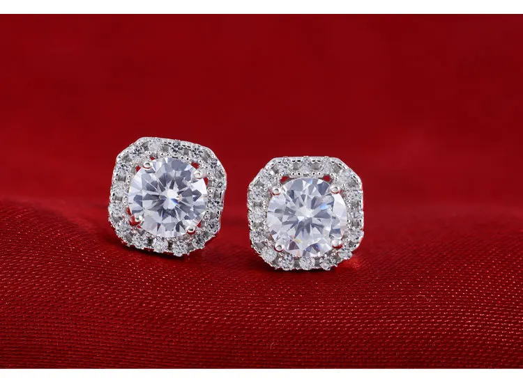Silver Color Korean Zircon Stud Earrings Brincos for Women Wedding Boucle D'oreille Femme Bijoux Christmas Gift Bijoux E1104