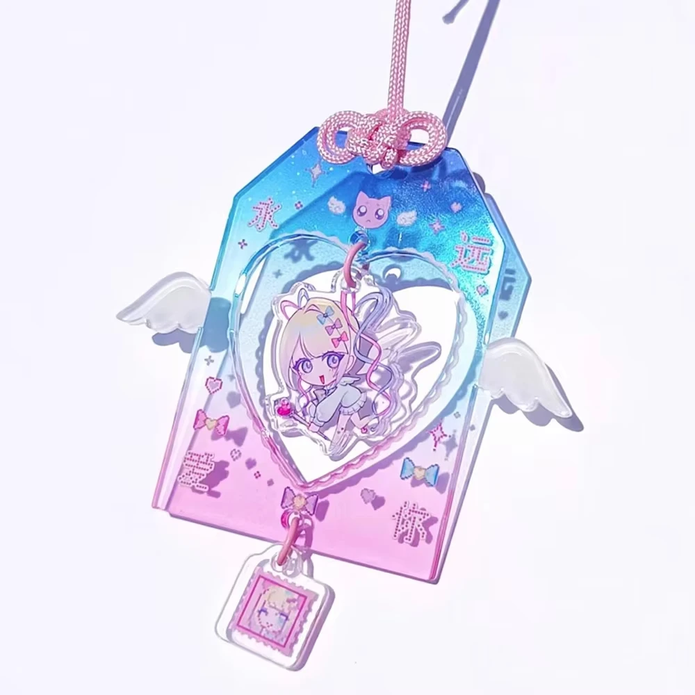 2pcs Anime Keychain NEEDY GIRL OVERDOSE Guard Acrylic Keyring Backpack Pendant Cosplay Props Christmas Gift For Girls
