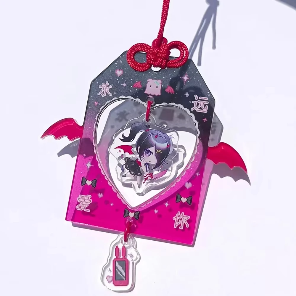 2pcs Anime Keychain NEEDY GIRL OVERDOSE Guard Acrylic Keyring Backpack Pendant Cosplay Props Christmas Gift For Girls