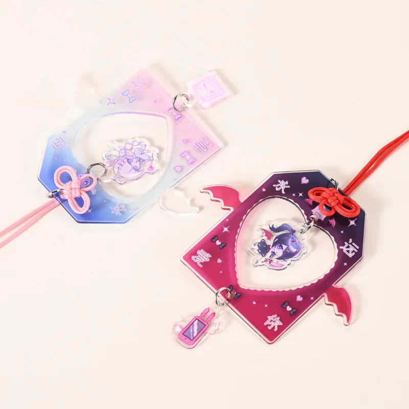 2pcs Anime Keychain NEEDY GIRL OVERDOSE Guard Acrylic Keyring Backpack Pendant Cosplay Props Christmas Gift For Girls