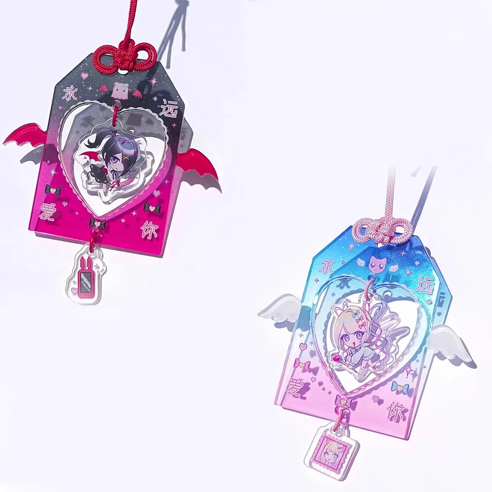 2pcs Anime Keychain NEEDY GIRL OVERDOSE Guard Acrylic Keyring Backpack Pendant Cosplay Props Christmas Gift For Girls