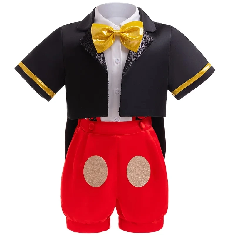 2025 Baby Clothes Cartoon Mouse Play Cosplay Girl Boy Backband Pants Set Stage Performance Christmas Kid Halloween Costume