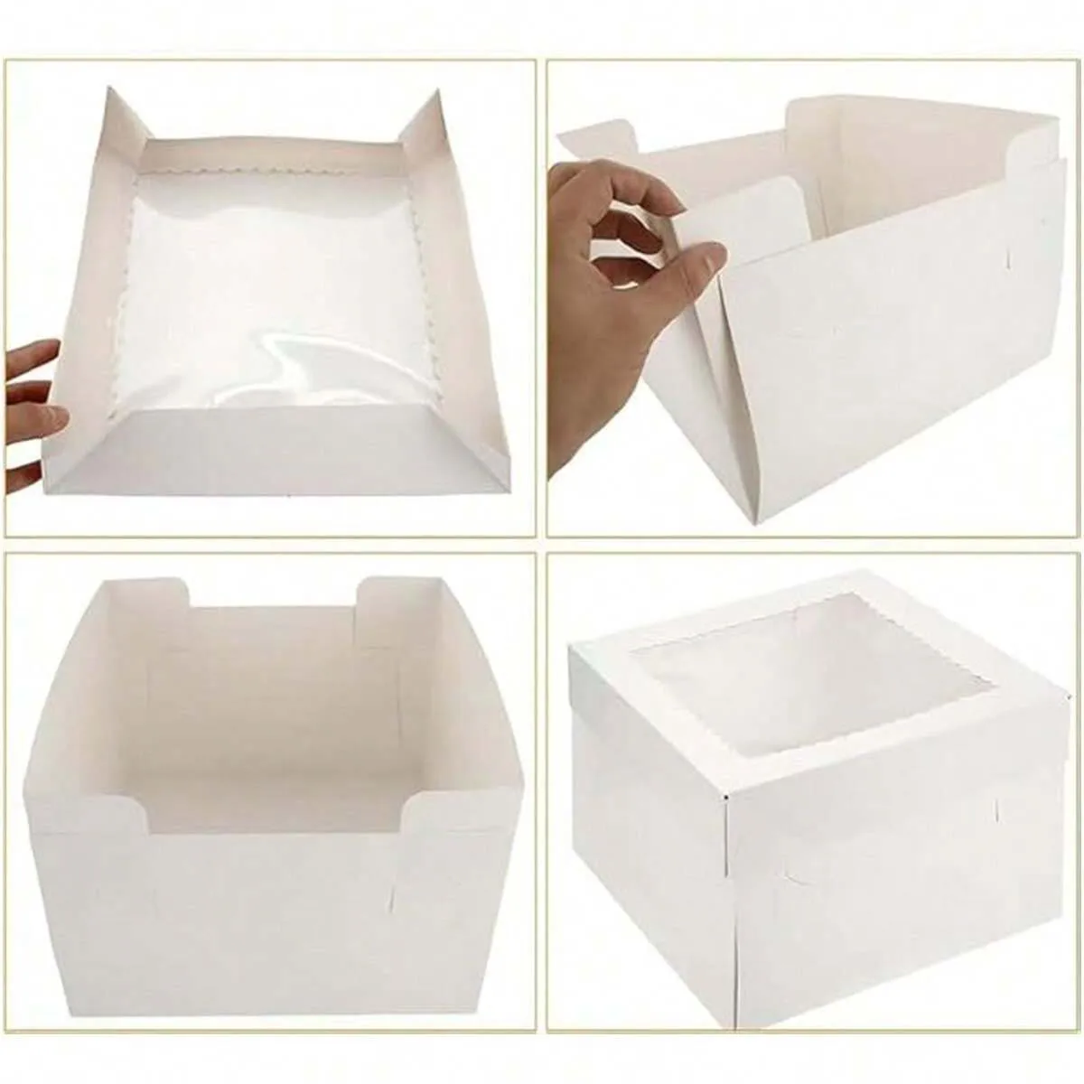 Cake Packaging Box with Transparent Wave Window, Dessert Display Box, Suitable for Christmas Party Desserts, Gift Packaging Box.