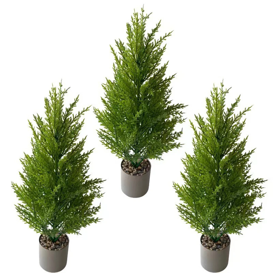 Green Artificial Small Pine Tree Living Room Front Door Corridor Terrace Green Plant Decoration Holiday Celebration Banquet Decoration Realistic Artificial Christmas Tree Does Not Include Pot