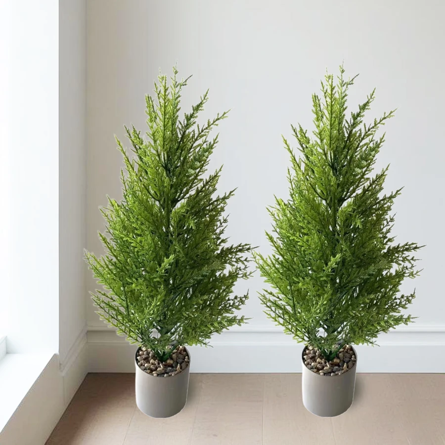Green Artificial Small Pine Tree Living Room Front Door Corridor Terrace Green Plant Decoration Holiday Celebration Banquet Decoration Realistic Artificial Christmas Tree Does Not Include Pot