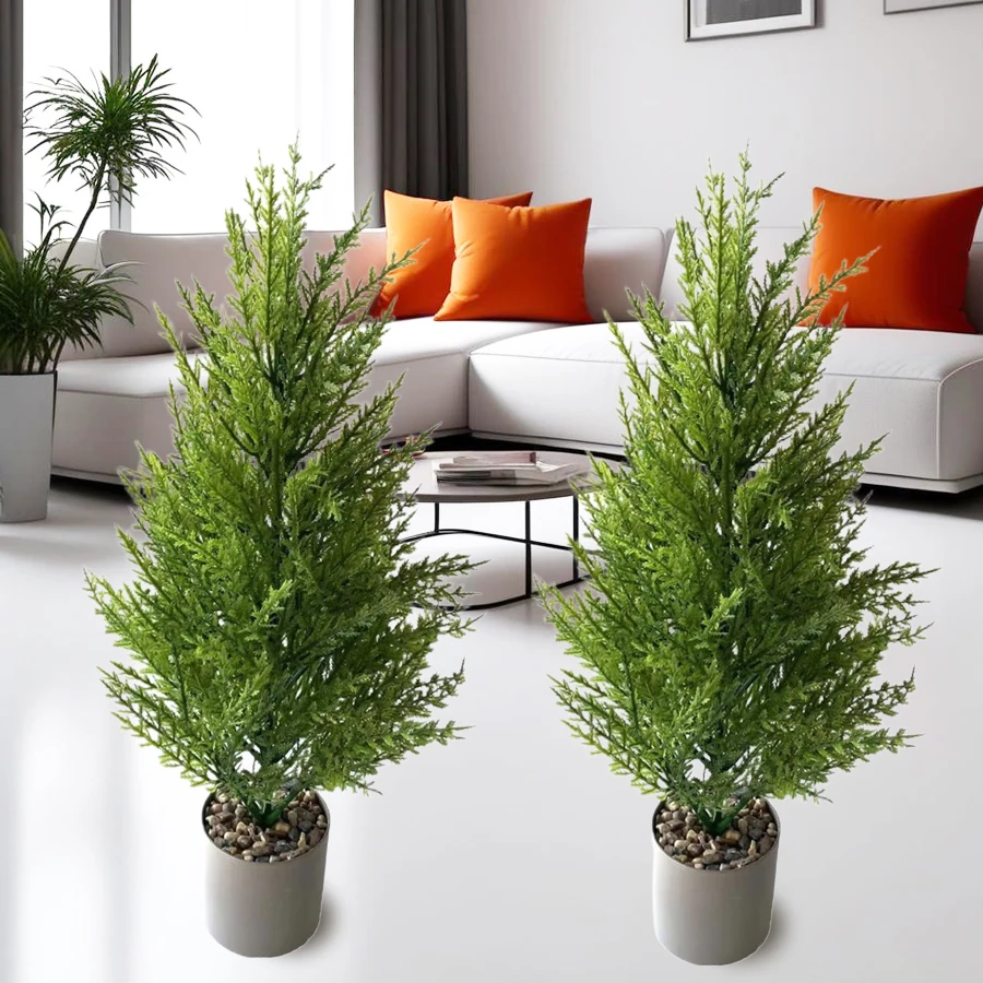 Green Artificial Small Pine Tree Living Room Front Door Corridor Terrace Green Plant Decoration Holiday Celebration Banquet Decoration Realistic Artificial Christmas Tree Does Not Include Pot